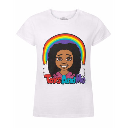 White - Front - Tiana Toys And Me Childrens-Girls Official Logo T-Shirt