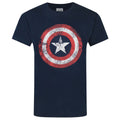 Blue - Front - Captain America Mens Movie Shield T-Shirt