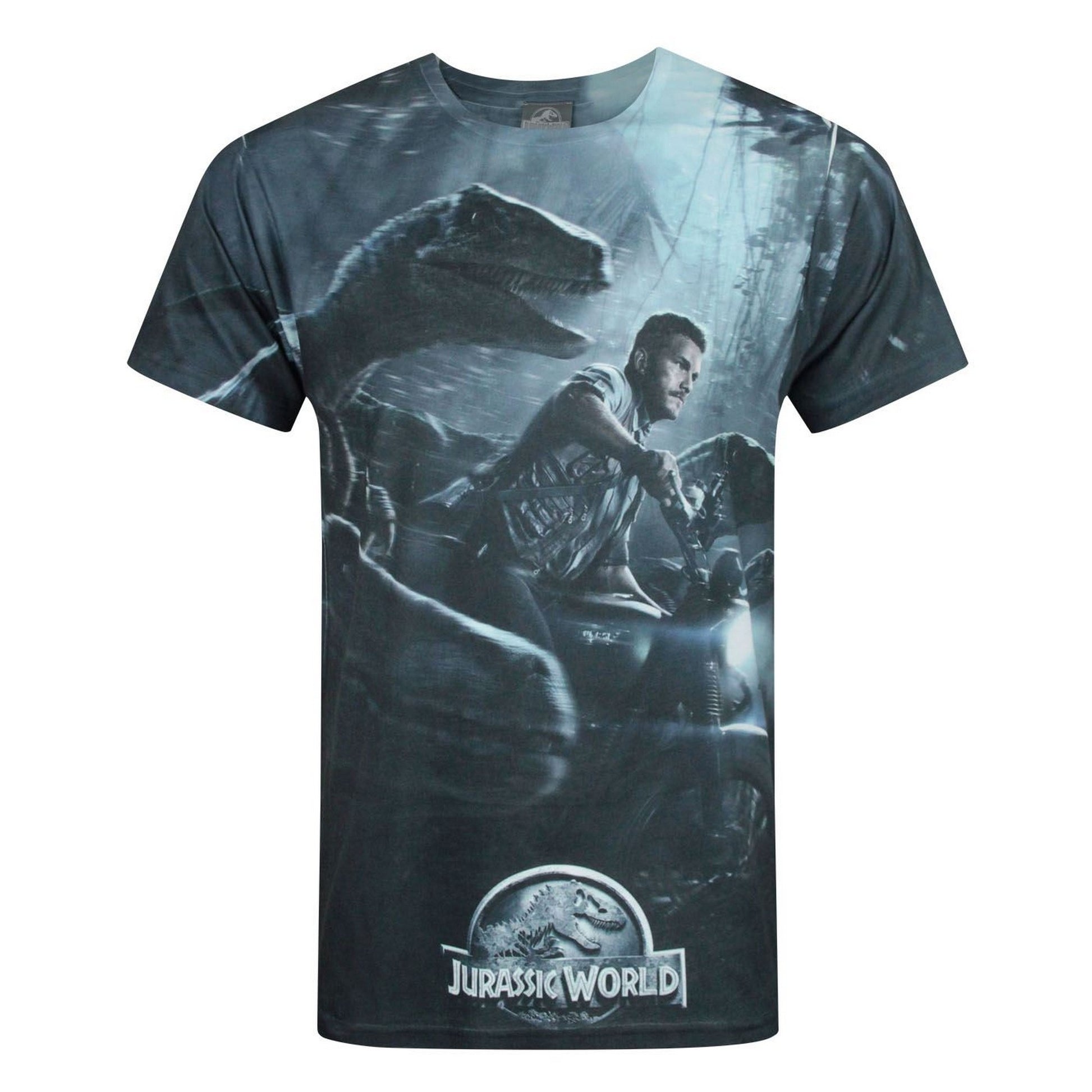 Black - Front - Jurassic World Mens Sublimation T-Shirt