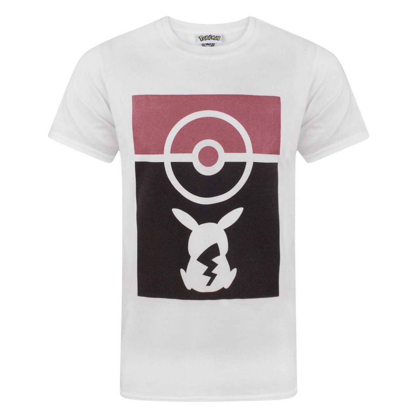 White - Front - Pokemon Mens Pokeball Pikachu Silhouette T-Shirt