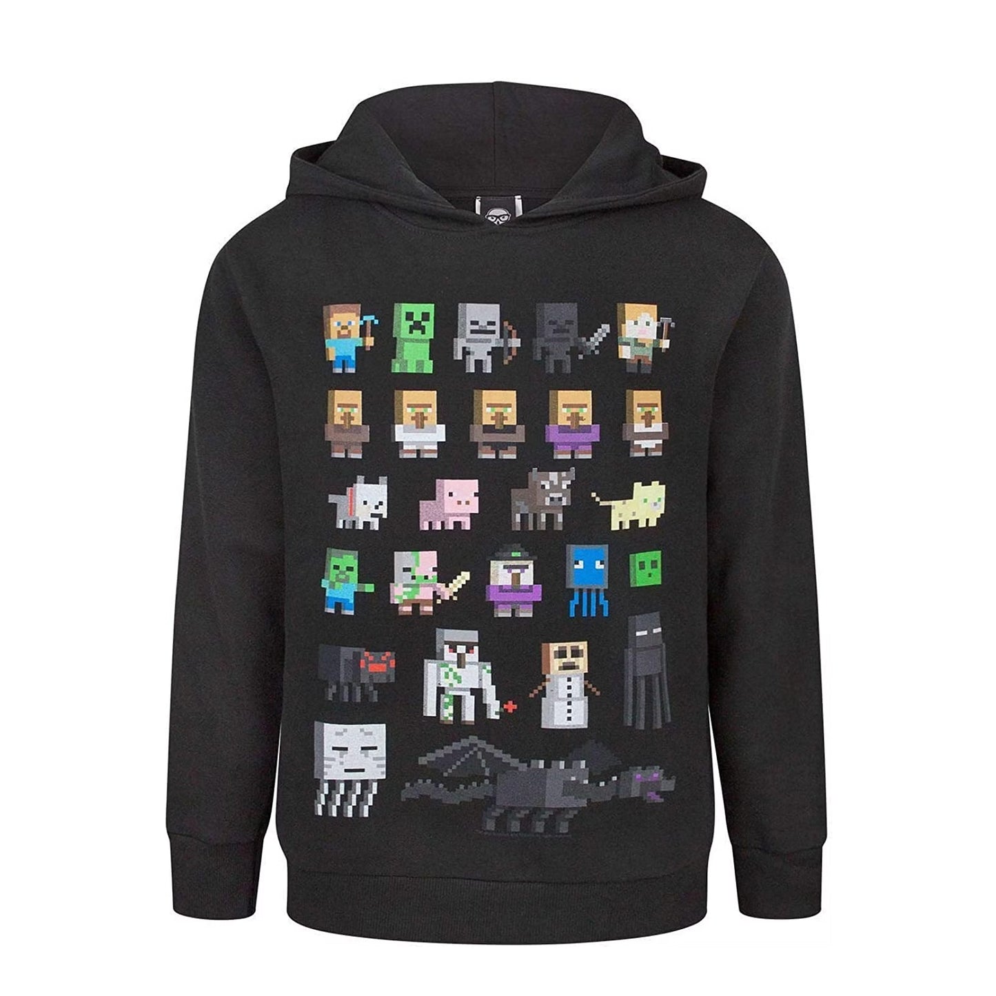 Black - Front - Minecraft Childrens Boys Sprites Hoodie