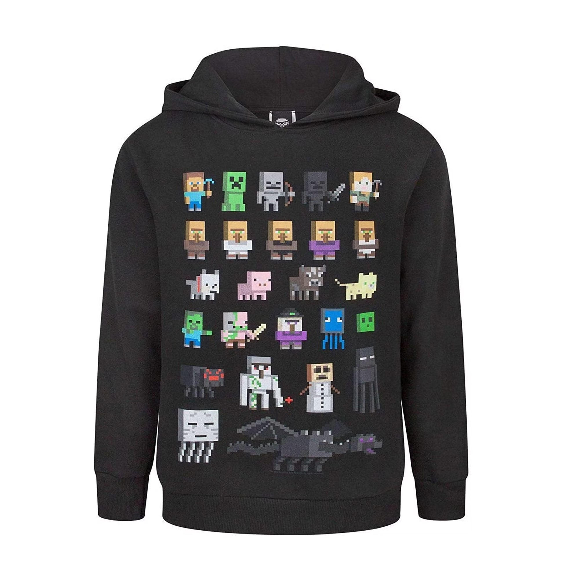 Black - Front - Minecraft Childrens Boys Sprites Hoodie