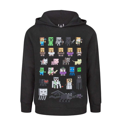 Black - Front - Minecraft Childrens Boys Sprites Hoodie