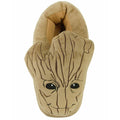 Brown - Back - Guardians Of The Galaxy Womens-Ladies Groot Slippers