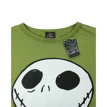 Green - Side - Nightmare Before Christmas Womens-Ladies Jack Reverse Seam T-Shirt