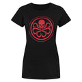 Black - Front - Marvel Womens-Ladies Hydra Logo T-Shirt