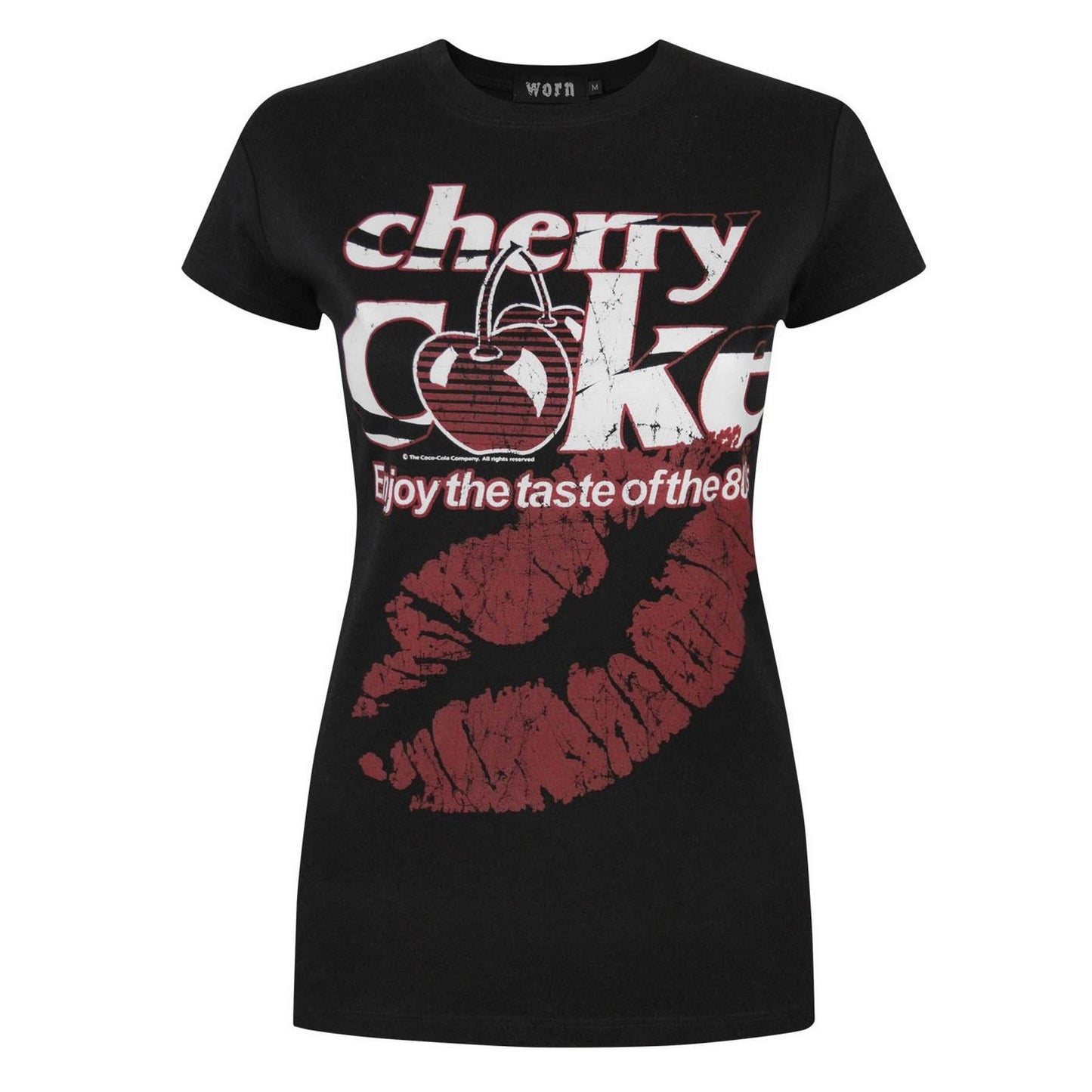 Black - Front - Worn Womens-Ladies Cherry Coke Taste Of The 80s T-Shirt