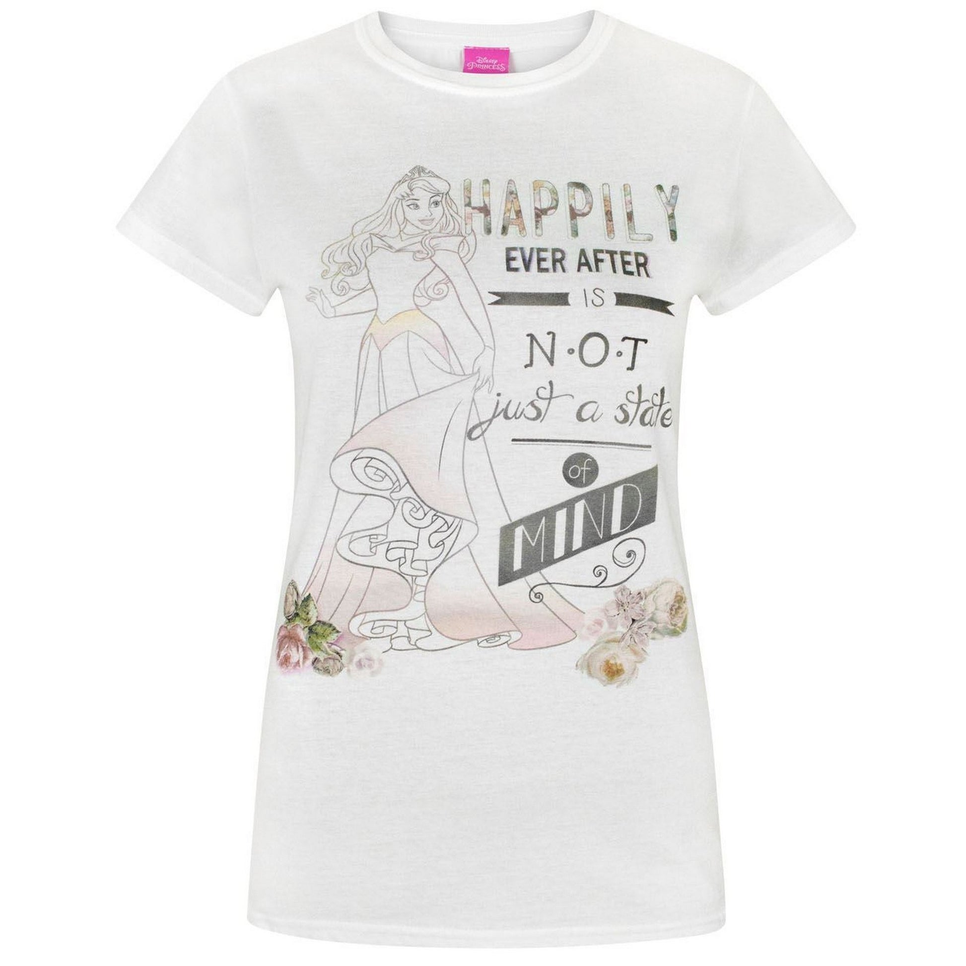 White - Front - Disney Womens-Ladies Sleeping Beauty Happily Ever After T-Shirt