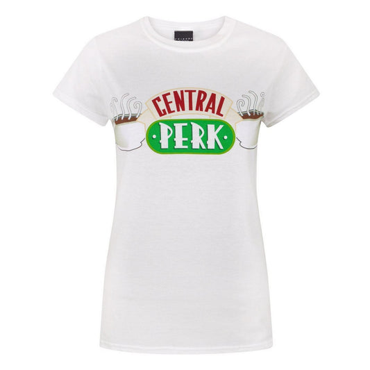 White - Front - Friends Womens-Ladies Central Perk T-Shirt