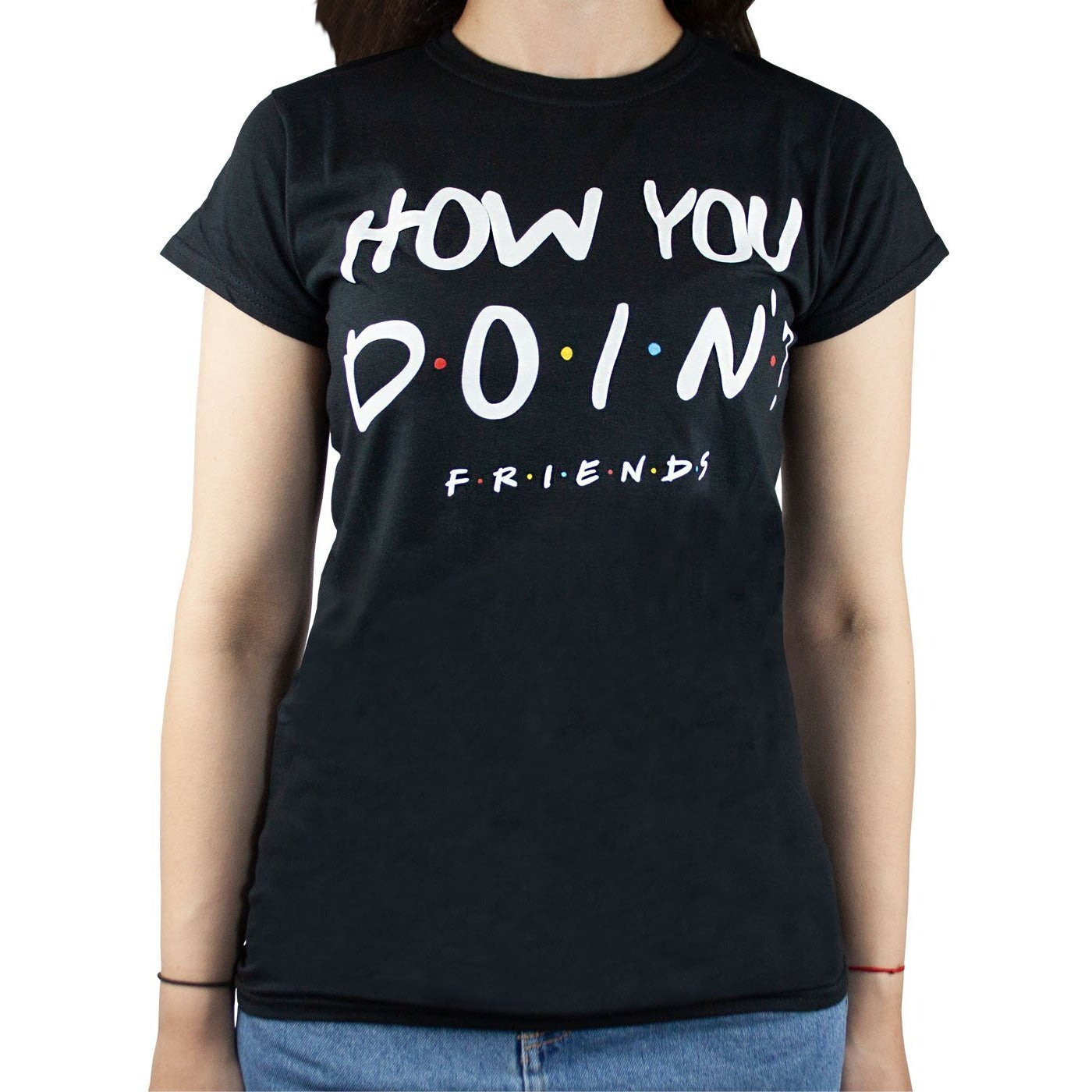 Black - Side - Friends Womens-Ladies How You Doin´ T-Shirt