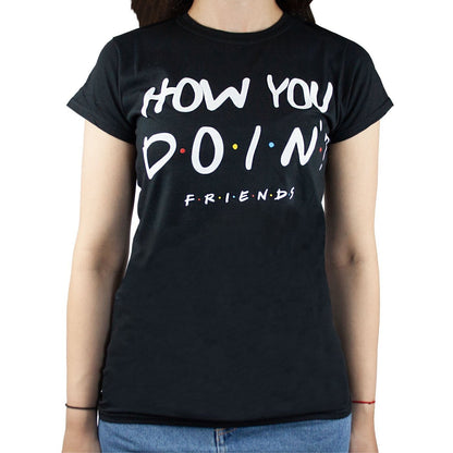 Black - Side - Friends Womens-Ladies How You Doin´ T-Shirt