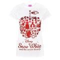 White-Red - Front - Disney Womens-Ladies Snow Foil T-Shirt