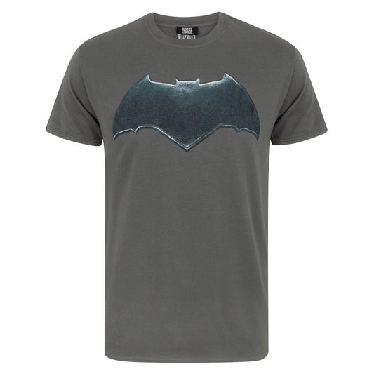 Charcoal - Front - Justice League Mens Batman Logo T-Shirt