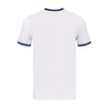 White - Back - Justice League Mens Character Strips Ringer T-Shirt