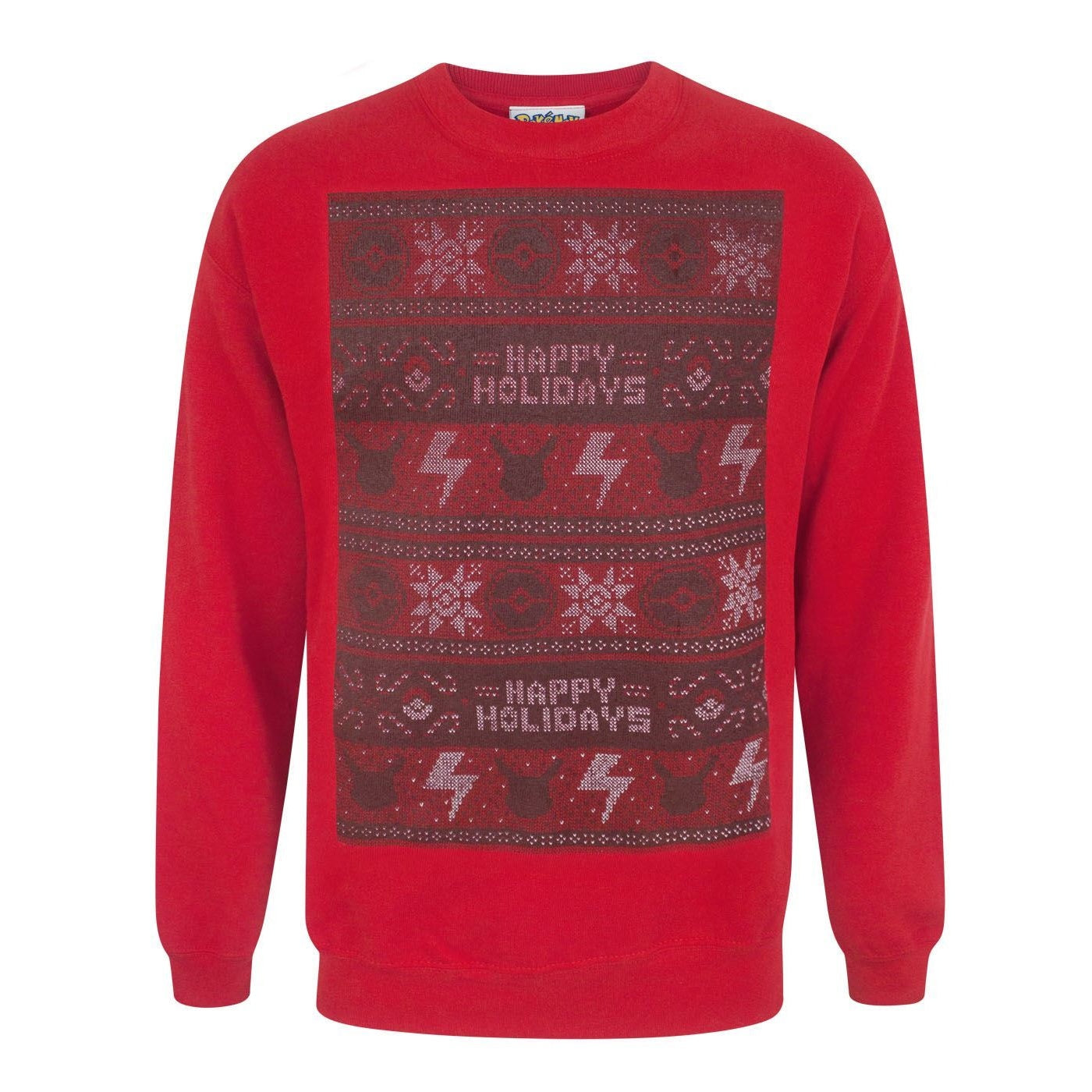 Red - Front - Pokemon Mens Happy Holidays Christmas Sweater