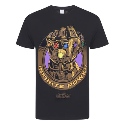 Black - Front - Marvel Avengers Infinity War Mens Thanos Infinity Gauntlet T-Shirt