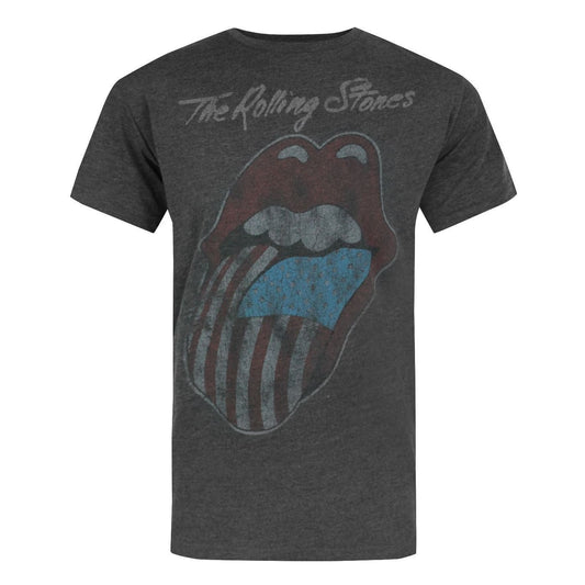Black - Front - Amplified Official Mens Rolling Stones USA Tour 2 T-Shirt
