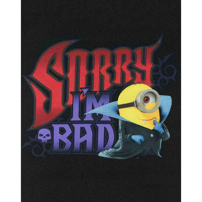 Black - Side - Minions Womens-Ladies Sorry I`m Bad Vest