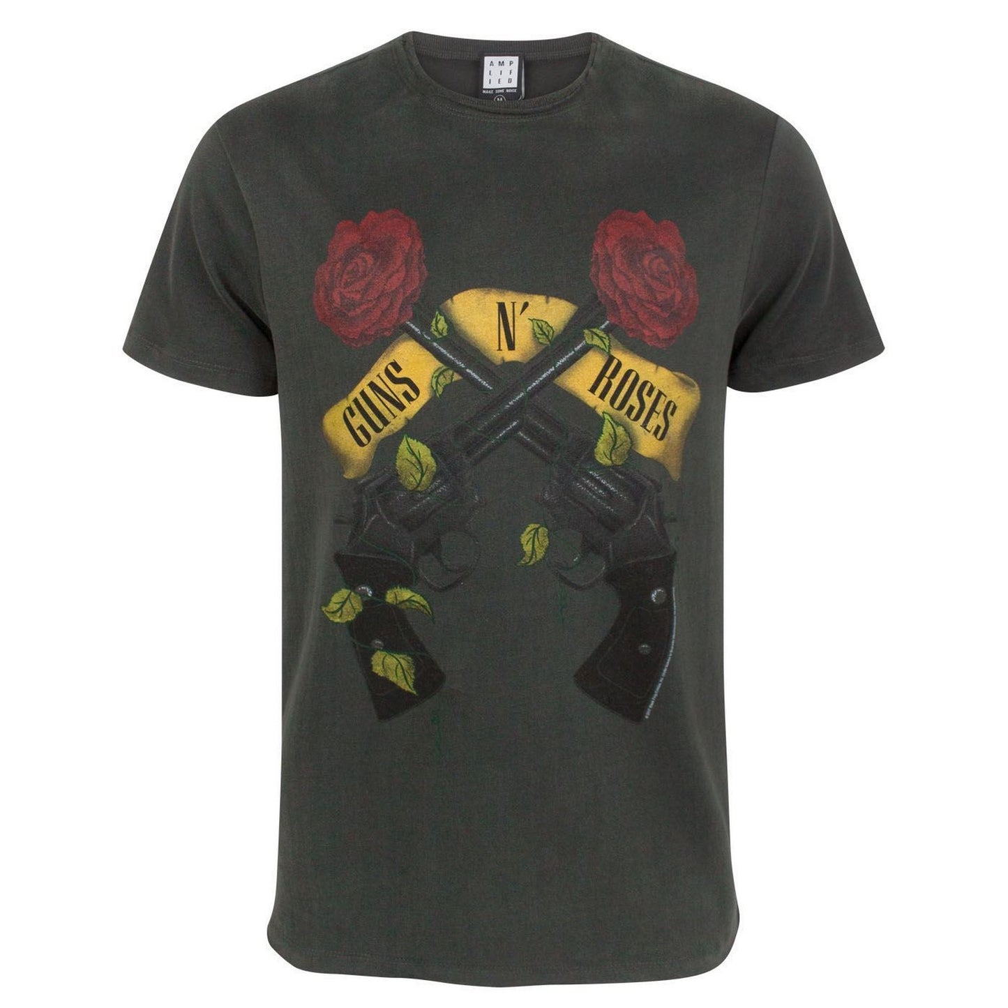 Charcoal - Front - Amplified Official Mens Guns N Roses Pistols T-Shirt