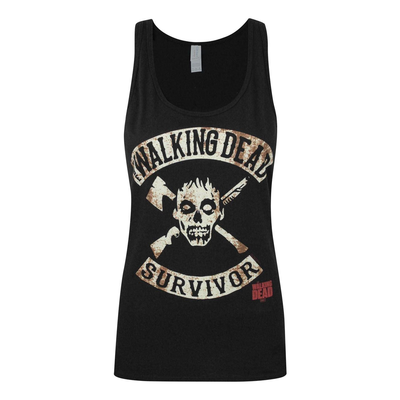 Black - Front - The Walking Dead Womens-Ladies Survivor Tank Top