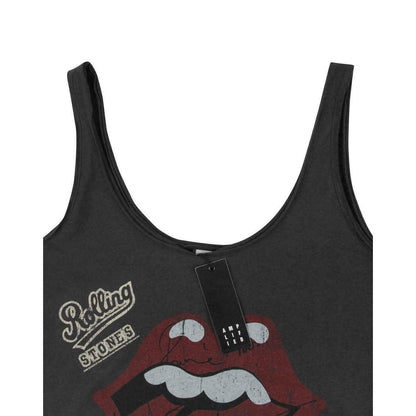 Charcoal - Back - Amplified Womens-Ladies Rolling Stones Autograph Tank Top