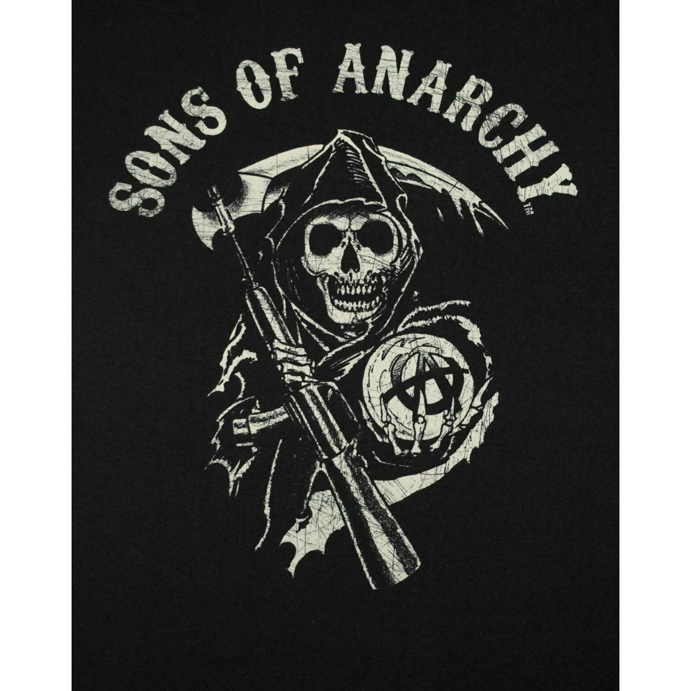 Black - Side - Sons Of Anarchy Official Mens Reaper Mens T-Shirt