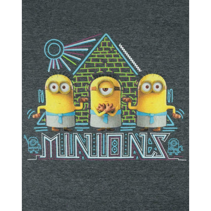 Charcoal - Side - Minions Womens-Ladies Egyptian T-Shirt