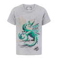 Grey - Front - Jurassic World Official Boys Bigger Teeth T-Shirt