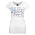 White - Front - Amplified Womens-Ladies Run DMC USA Diamante T-Shirt