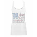 White - Front - Amplified Womens-Ladies Run DMC USA Diamante Tank Top