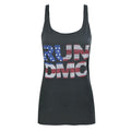Charcoal - Front - Amplified Womens-Ladies Run DMC USA Diamante Tank Top