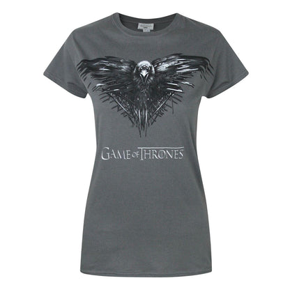 Charcoal - Front - Game Of Thrones Womens-Ladies Three Eyed Raven T-Shirt