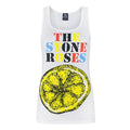 White - Front - The Stone Roses Womens-Ladies Lemon Sleeveless Tank Top