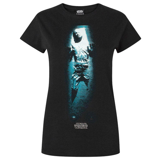 Black - Front - Star Wars Womens-Ladies Han Solo Carbonite T-Shirt