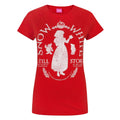 Red - Front - Disney Womens-Ladies Snow White Distressed T-Shirt