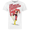 White - Front - DC Comics Official Mens Flash Scarlet Speedster T-Shirt