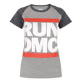 Grey - Front - Run DMC Womens-Ladies Logo Raglan T-Shirt