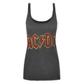 Charcoal - Front - Amplified Womens-Ladies AC-DC Logo Tank Top