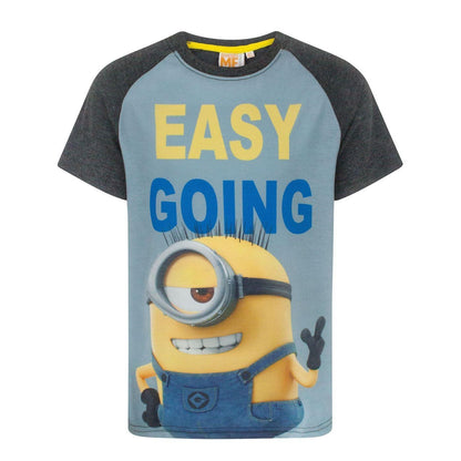 Charcoal - Front - Despicable Me Childrens Boys Easy Going Minion T-Shirt