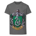 Charcoal - Front - Harry Potter Official Boys Slytherin Crest T-Shirt