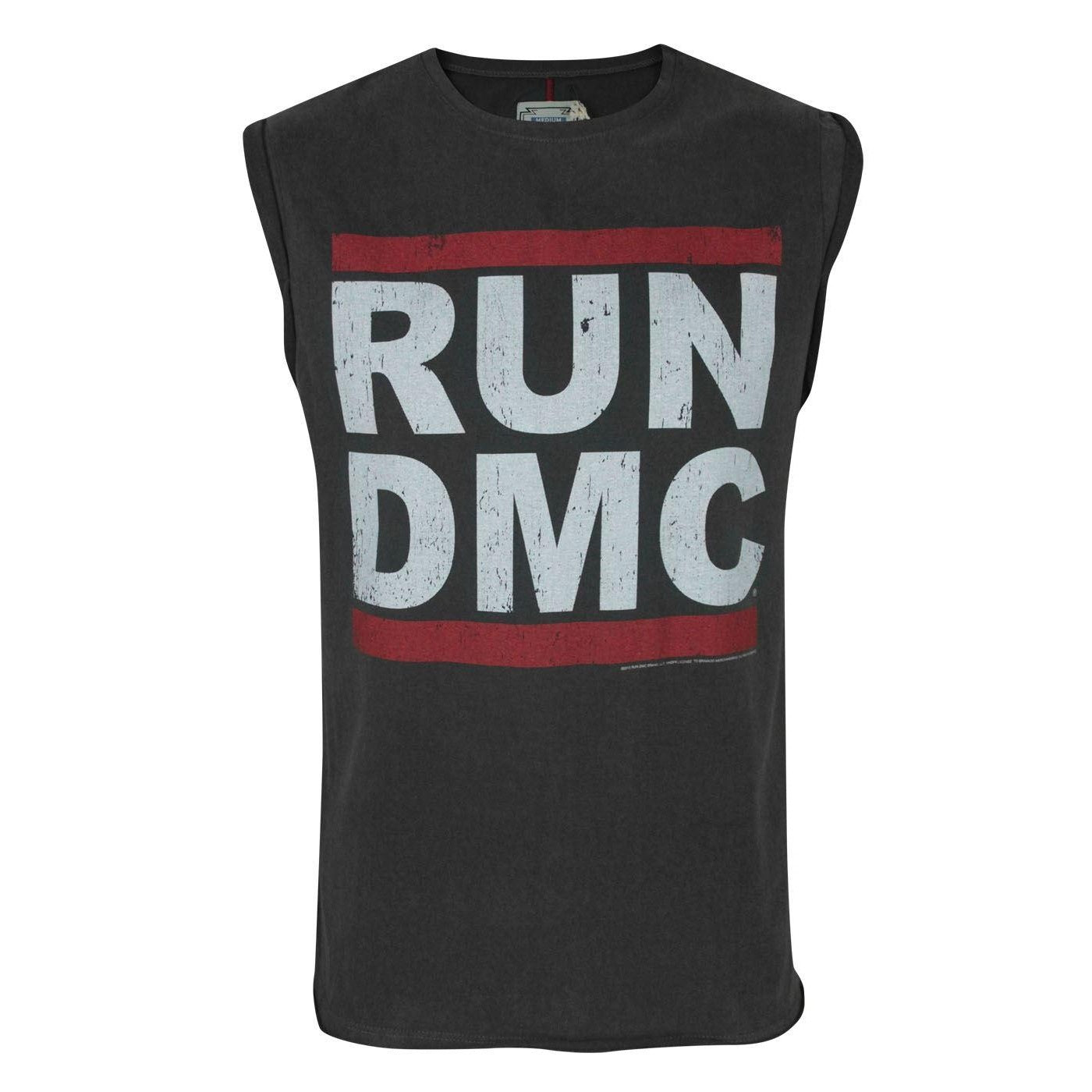 Charcoal - Front - Amplified Official Mens Run DMC Logo Vest