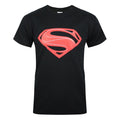 Black - Front - Superman Official Mens Man Of Steel Red Logo T-Shirt