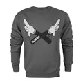 Charcoal - Front - Mickey Mouse Official Mens Crossed Arms Sweatshirt