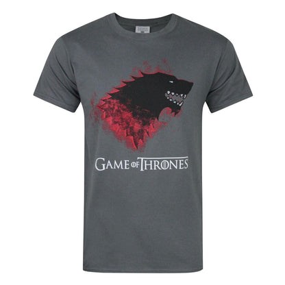 Charcoal - Front - Game Of Thrones Official Mens Stark Bloody Direwolf T-Shirt