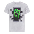 Grey - Front - Minecraft Kids Creeper Inside T-Shirt
