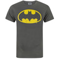 Charcoal - Front - Batman Mens Distressed Logo T-Shirt