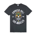 Charcoal - Front - Amplified Mens Cypress Hill Floral Skull T-Shirt