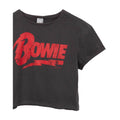Charcoal - Side - Amplified Womens-Ladies David Bowie Logo Cropped T-Shirt