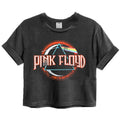 Charcoal - Front - Amplified Womens-Ladies Pink Floyd On The Run Cropped T-Shirt