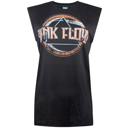 Black - Front - Amplified Womens-Ladies Pink Floyd On The Run Sleeveless T-Shirt